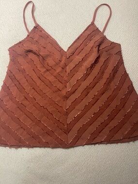 Vintage Free People Rust Textured V-Neck Cami Woman’s Size SM